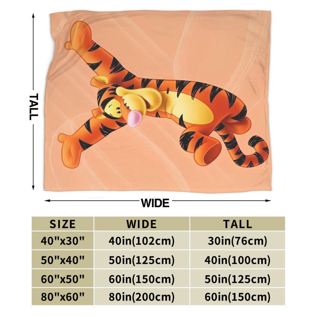 Tigger Winnie the Pooh Blankets  Fleece Vintage Warm Throw Blankets for Home Restaurant  Winter