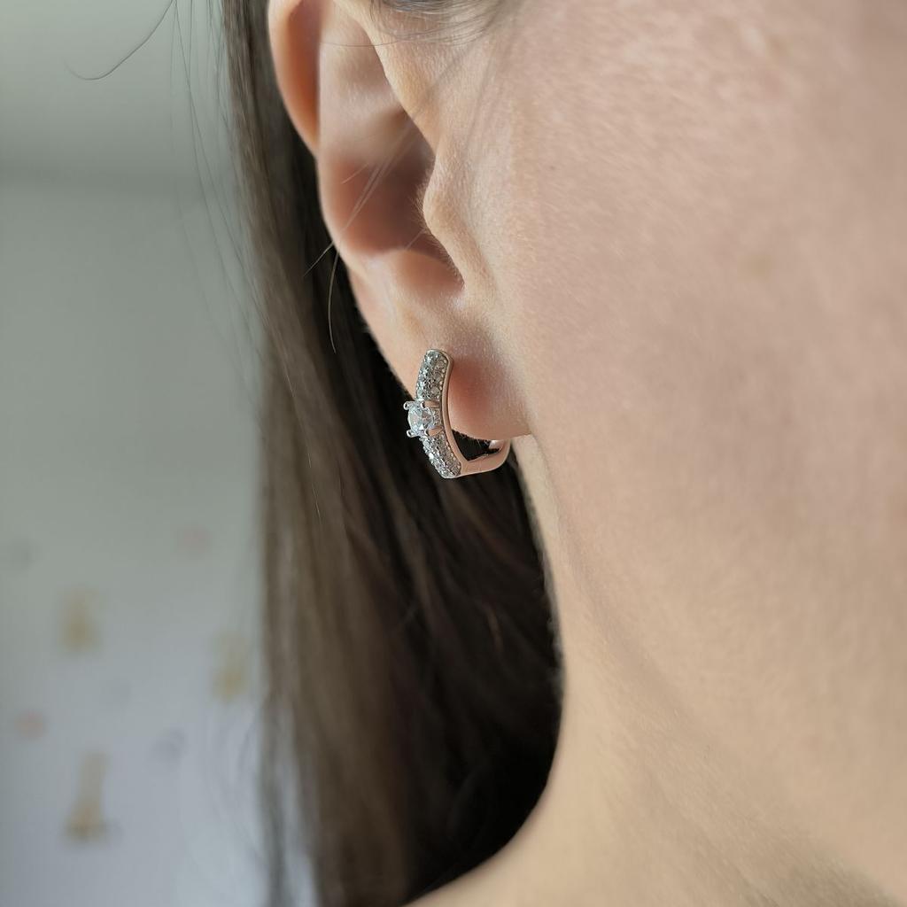 Серебряные серьги с фианитами (2187189)