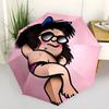 1 PC Automatic Folding Umbrella - Mafalda Pattern Portable Foldable Design With 8 Ribs Christmas Birthday Gifts