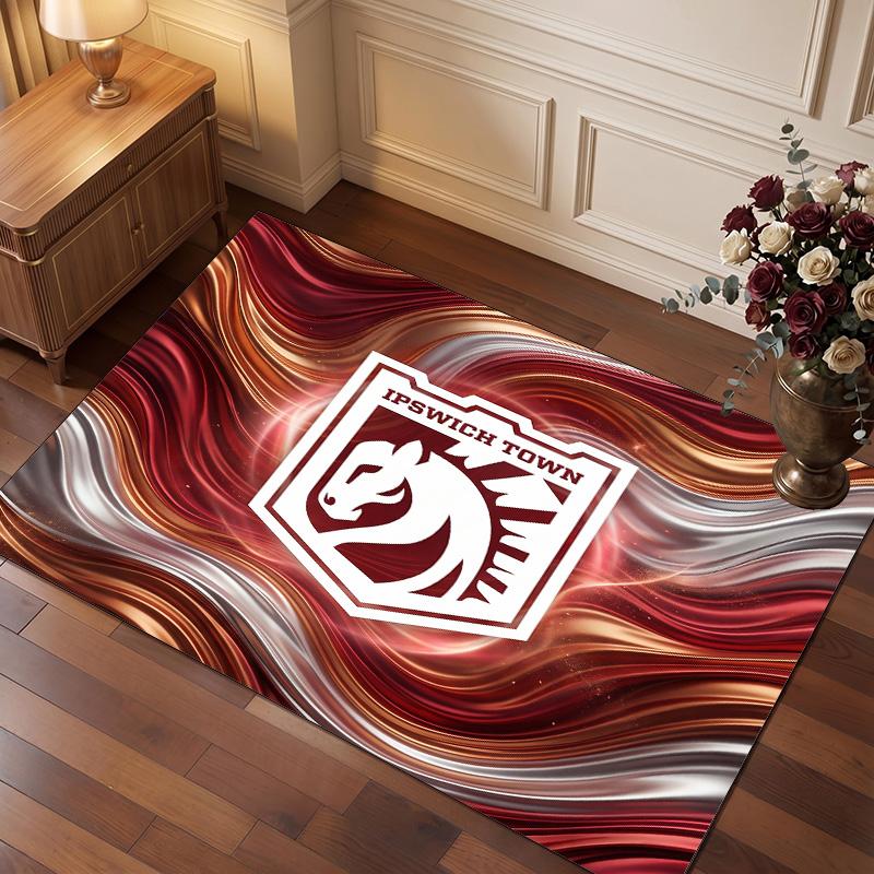 Tappeto in Velluto di Cristallo con Stampa Calcio Ipswich Town, Tappeto da Pavimento Interno Comodo Assorbente d'Acqua Antiscivolo