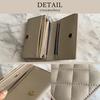 Crossmarberry Stilvolle und Niedliche gesteppte Visitenkartenhülle für Damen mit Magnetischen Trennwänden, Bifold-Design, Leicht, Einfaches Kunstleder, R88 Grau