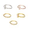 Anello con Perle e Diamanti Semplice, Elegante e Personalizzato, Colore Misto Oro, Argento, Oro Rosa, Set da 5 Pezzi