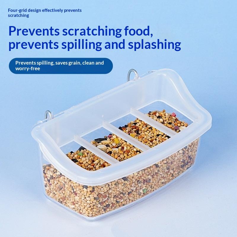 Large Capacity Parrot Feeder Drinker Birds Water Hanging Bowl Box Pet Plastic Food Container Dispenser Home Garden Bird Supplies
