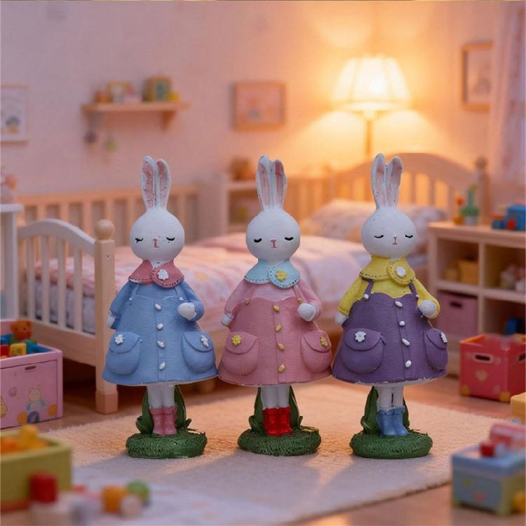 Elegant Rabbit With Dress Display Piece Easter Party Supplies Seasonal Home Accent Suitable For Various Interior Styles