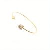 1 Piece Full Diamond Heart Opening Bracelet, Heart-Shaped Bracelet, Versatile Accessory Jewelry Bracelet