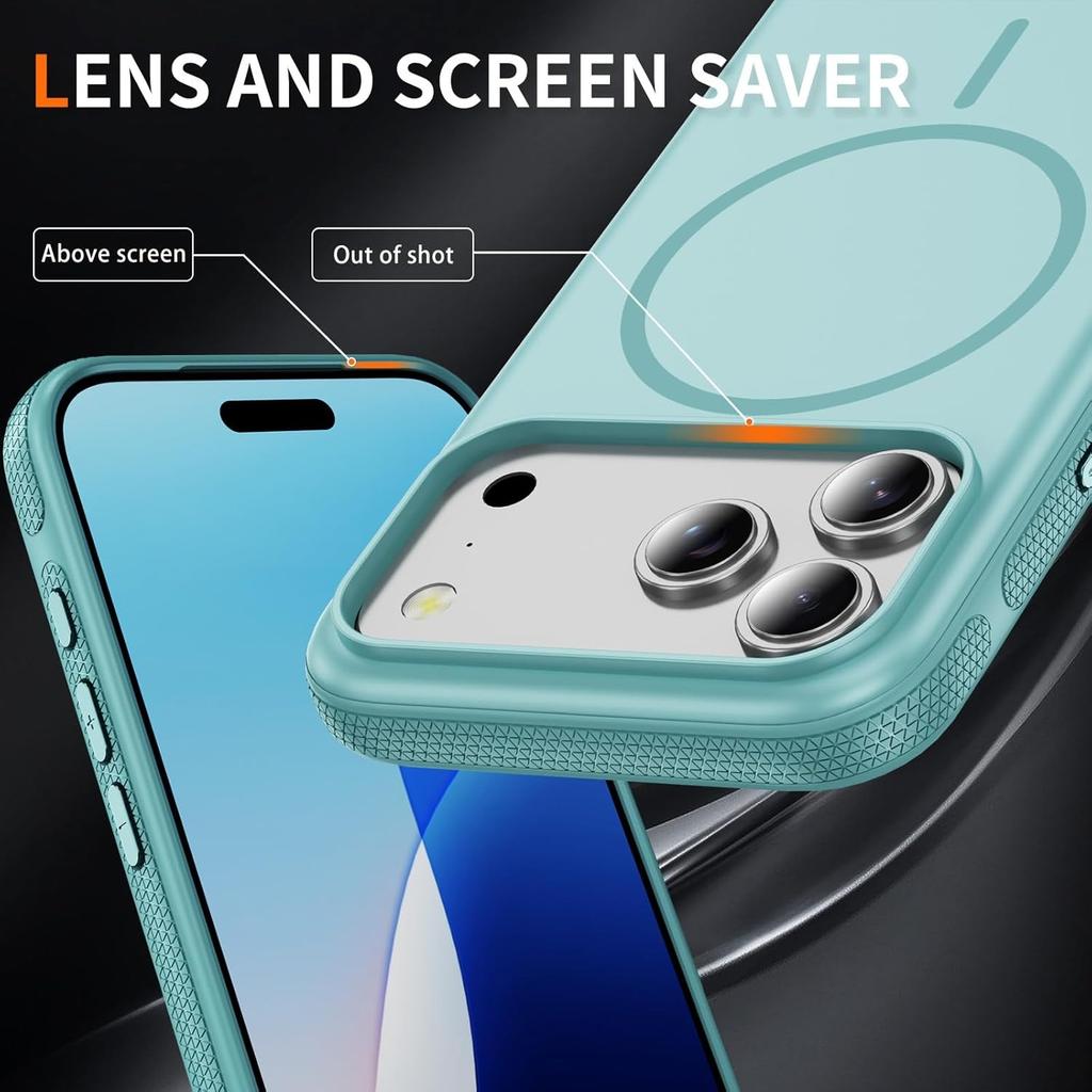 For iPhone 17 Pro Case Compatible with MagSafe PC + TPU Anti-Slip Side Edge Phone Cover