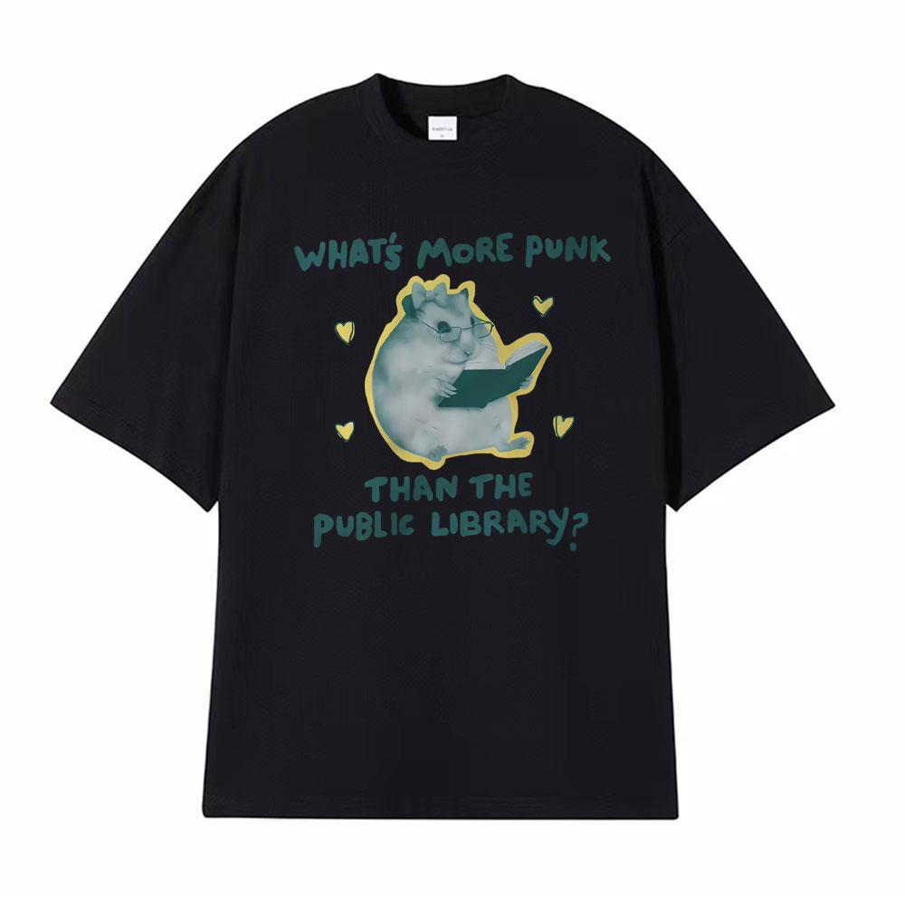 Zabawne Nauczyciel Publiczna Biblioteka Punk Unisex Mól Książkowy Graficzne Koszulki Mężczyźni Kobiety Moda Vintage Koszulka Wysoka Jakość Codzienna Koszulka