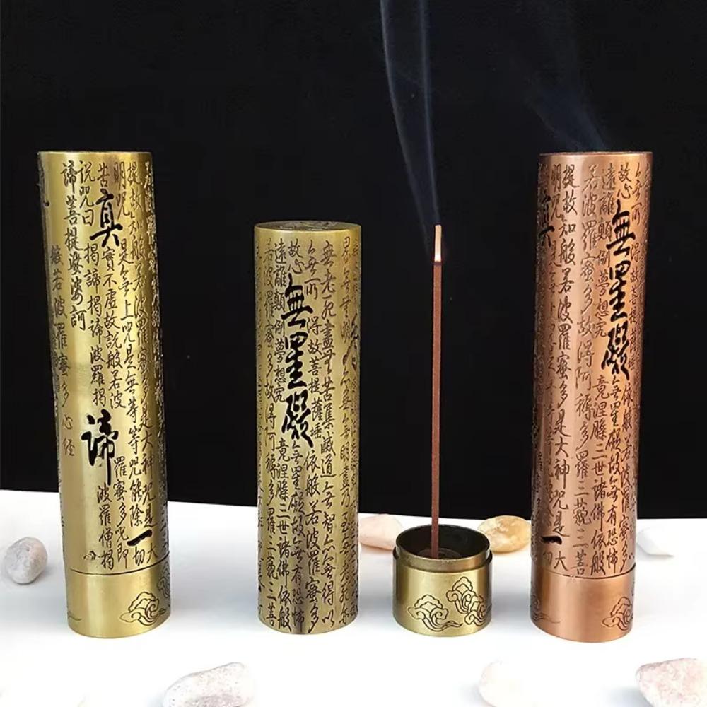 

Изысканный цилиндрический держатель для благовоний, ретро-подставка для благовоний, благовония Zen красный/медный