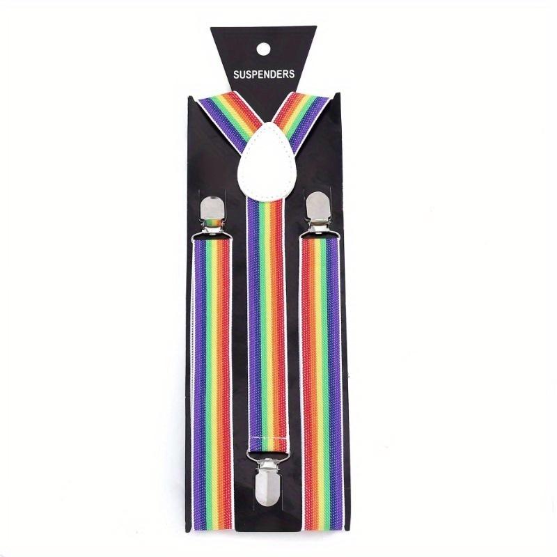 

1 шт. Унисекс Радужный 3 зажима Задний ремешок 2.5 Эластичный Взрослый ремешок Ремешок-подтяжка B