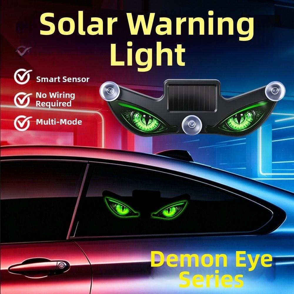 Creative Solar Warning Light Suction Cup Installation Rear Window Light Auto Decoration