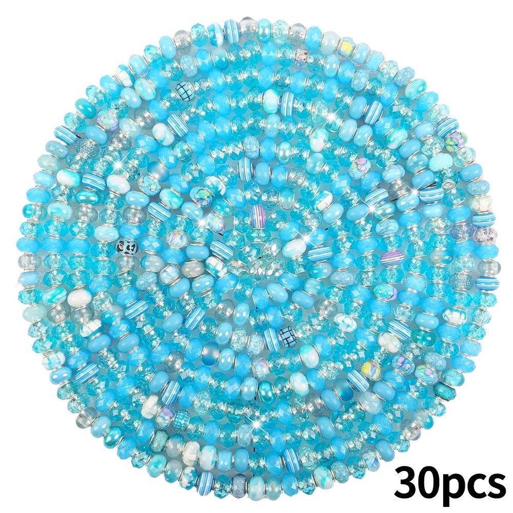 Mărgele cu găuri mari în stil european de rășină 30/50/100, margele distanțiere pentru producția de bijuterii, diverse margele mari europene libere și colorate