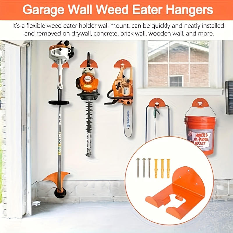 Trimmer Rack Weedeater Organizer Holder Grass Trimmer Rack Wall Mounted Storage Hanger Garden Power Tool Organizer Hanger