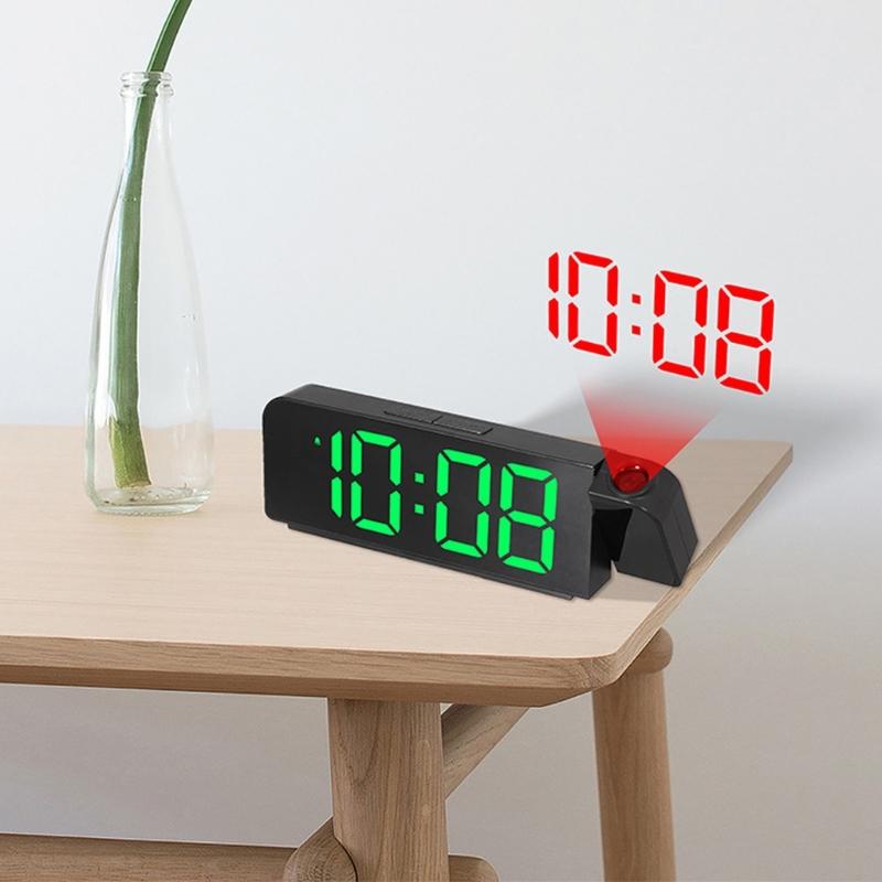 Easy To Read Loud Alarm Clock Featuring 180 Degree Rotatable Projector And Temperature Display For Nighttime Convenience