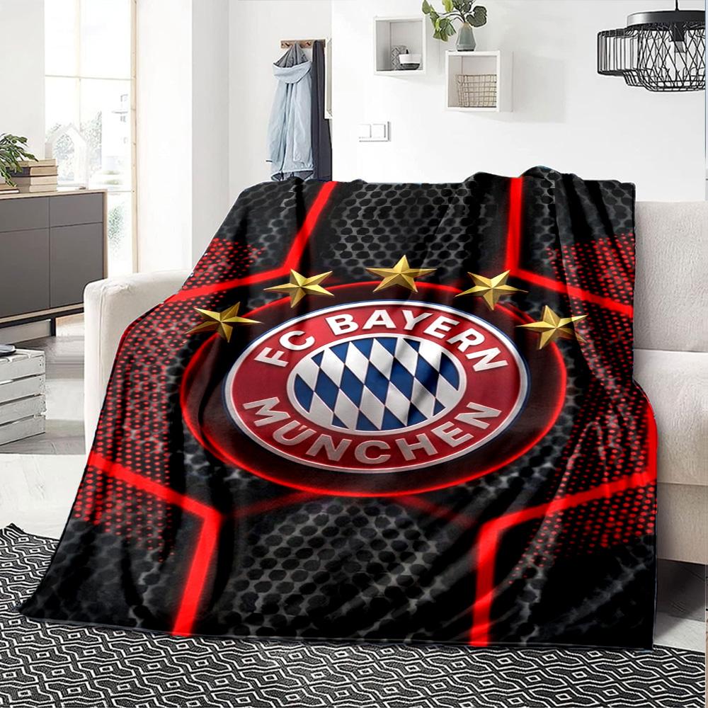 Fc Bayern München Print Flannel Blanket High Quality Warm Comfortable Cover for All Seasons Perfect for Gifts Home Decor