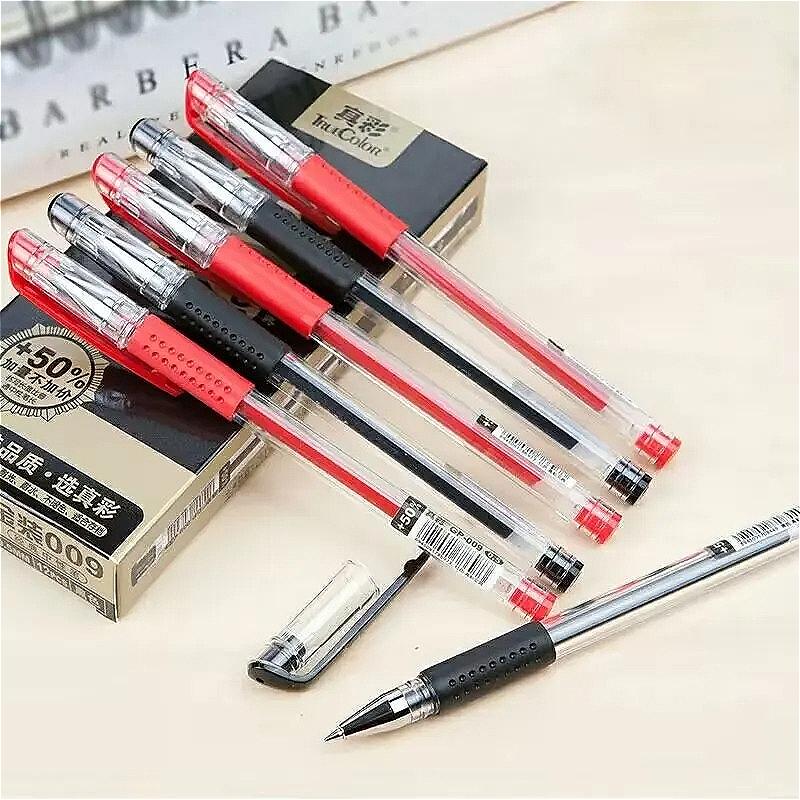 12pcs Gel Pens Black/Red Ballpoint Pens Stationery 0.5mm Cute Pens Korean Stationery Kawaii School Supplies Office Accessories