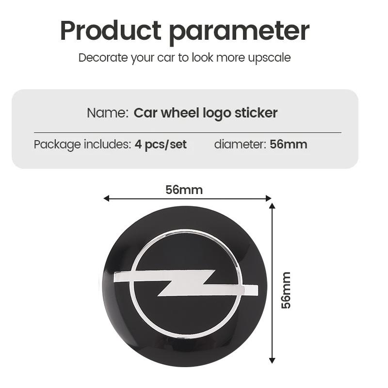 56mm 4pcs Car Wheel Center Hub Cap Badge Logo Sticker For Opel Antara Astra Insigni Mokka Corsa Mokka Vectra Opc Opcline H J K