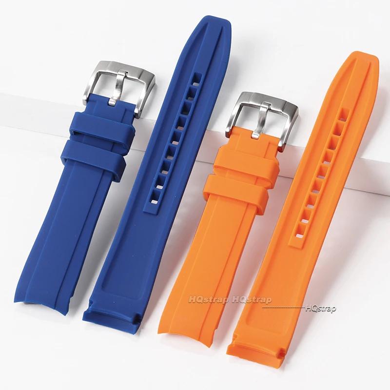 Curved End Silicone Strap for Swatch Rubber Watch Band for Rolex Sport Waterproof Bracelet for Citizen 20mm 22mm Universal Bands