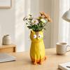 Cat Vase for Flowers, Quirky Cat Flower Vase for Desk Decoration and Bookshelf Display, 3D Decorative Vases for Home Office Styling and Gift Giving,