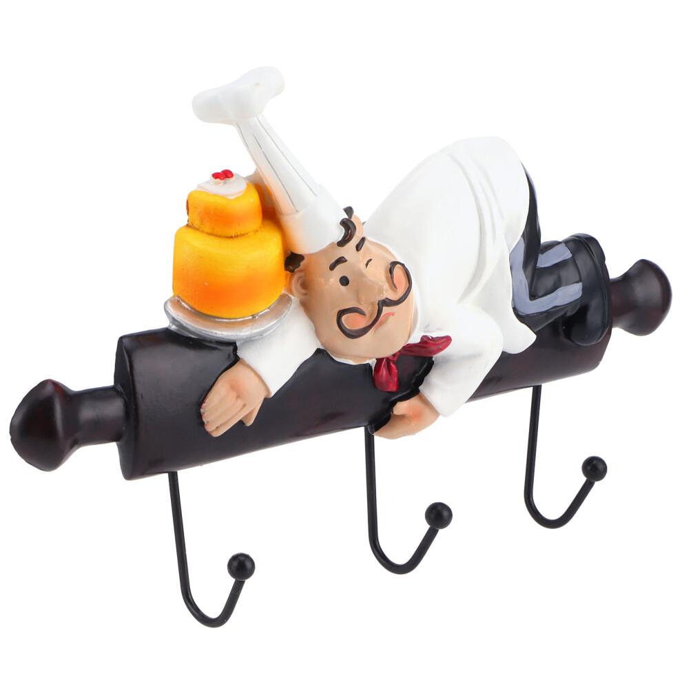 Wandhaken Mit Cartoon-Kochmotiv, Tragfähig, Rückstandsfrei, Umweltfreundliches Harzmaterial, Selbstklebend