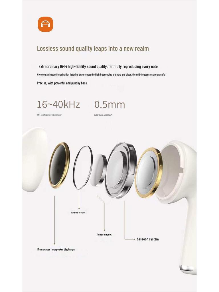 Student Bluetooth Headset V5.4: Half-in-ear, noise-canceling, ultra-long battery, low latency, high-quality sound.