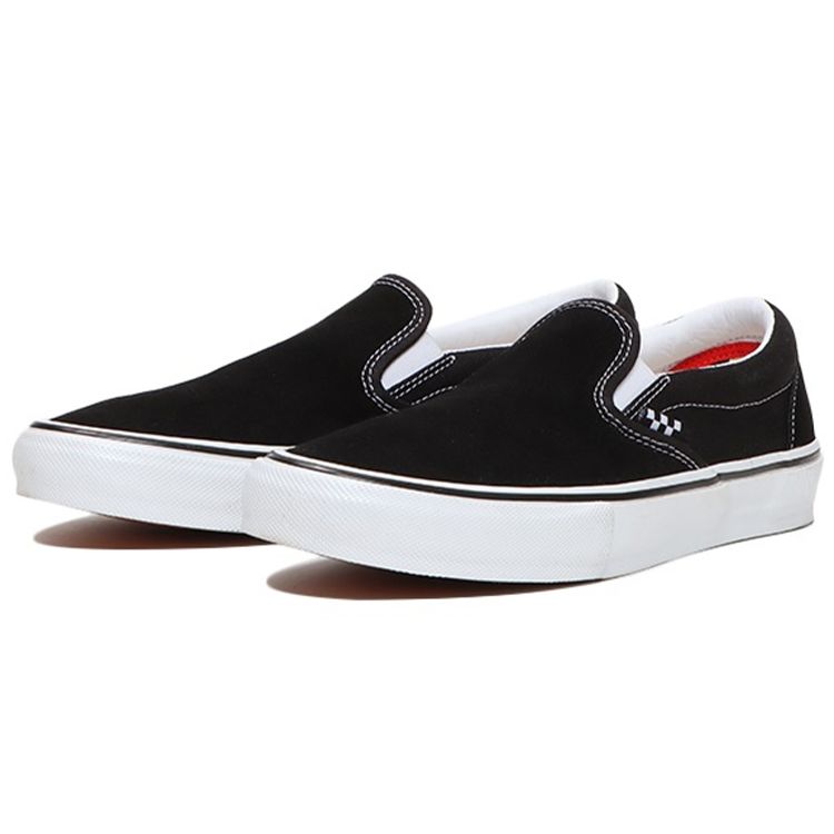 Vans Skate Slip-On Black Checkerboard Unisex Sneakers White VN0A5FCAY28