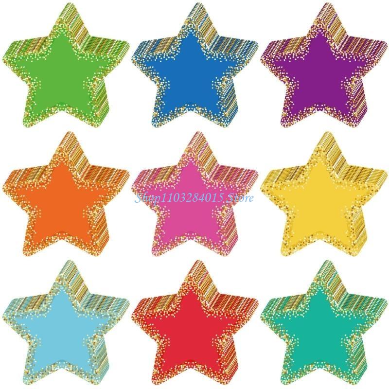R6FF 108Pcs Star Paper Cutouts 5.5Inch Five Pointed Star Cutouts for Wedding Birthday