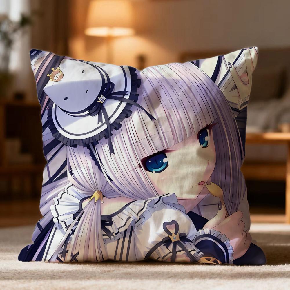 Popular N-NNekopara Cushion Cover Soft Washable Pillow Case Multi-Scene for Couch Bed Travel Office Use