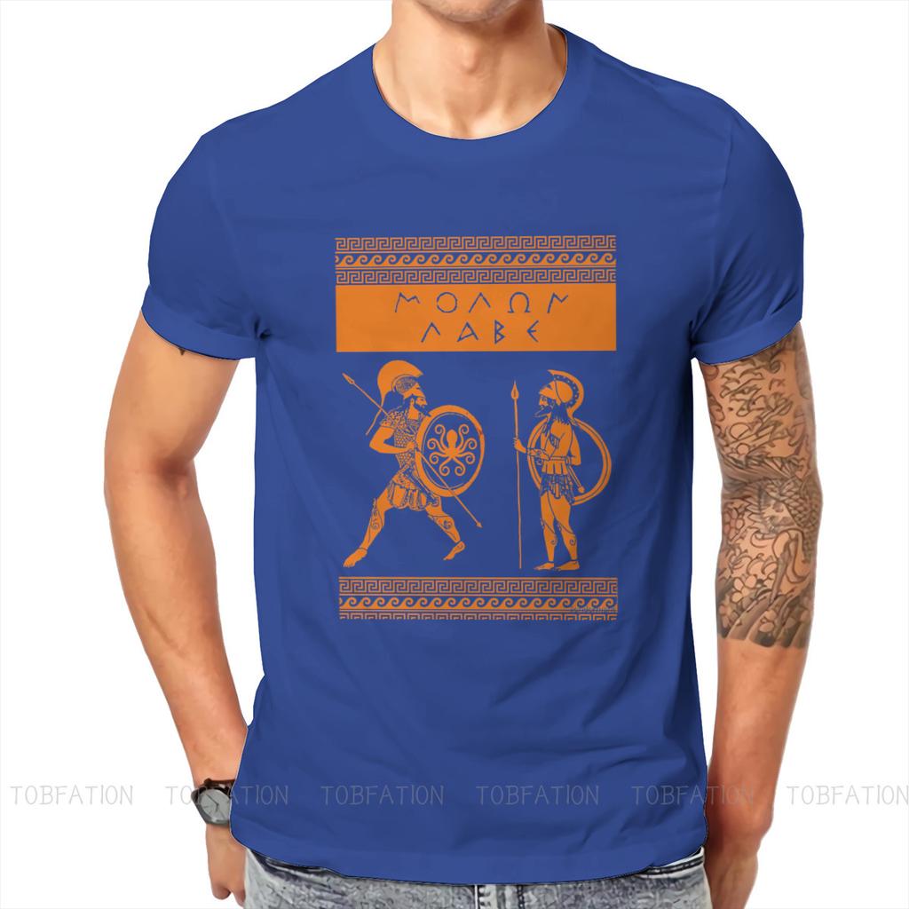 Ancient Greeks Spartan Molon Labe TShirt Men Gothic Oversized Punk Crewneck Cotton T Shirt 2020