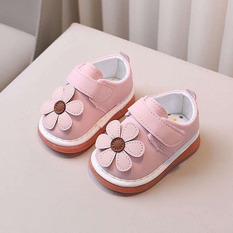 Spring/Autumn Baby Girl Single Shoes 0-1-2 Years Old, Squeaky Shoes That Make Sound, Infant Walking Shoes, Cute Princess Shoes.