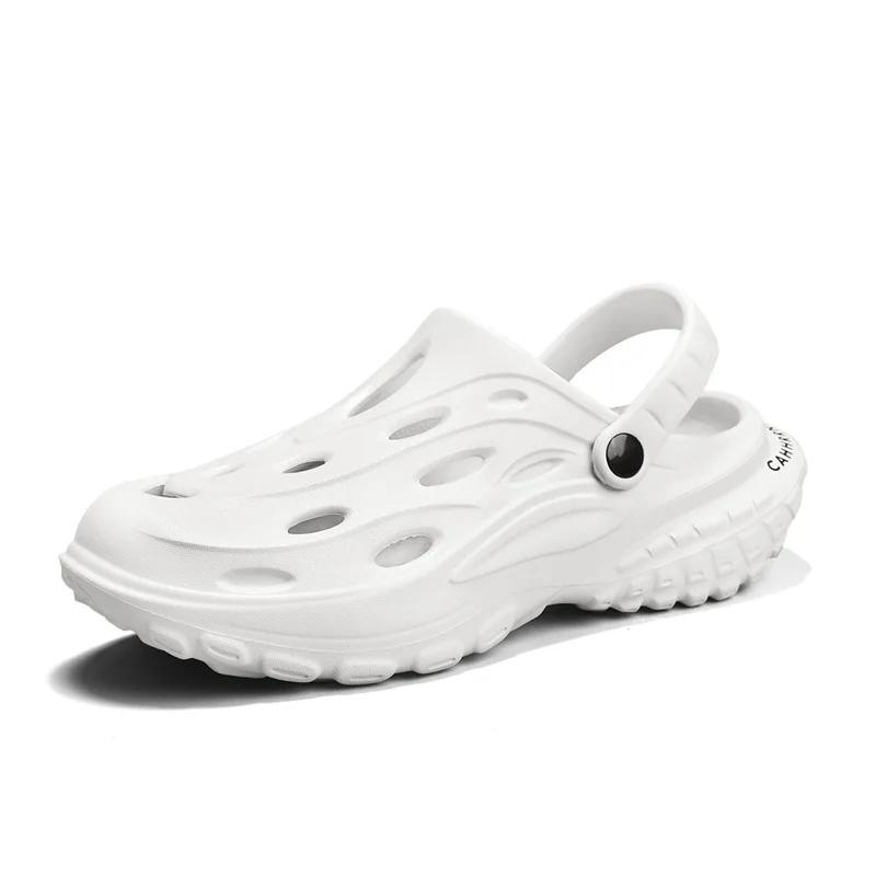 Sandales d'été légères EVA pour hommes, chaussures décontractées à trous, sabots pour amoureux de la maison, du jardin et de l'extérieur, pantoufles plates de plage, grande taille