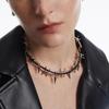 Vintage Gothic Metallic Spiked Choker Necklace Willow  Adjustable  Men and Women, All-Season Daily and Party Occasions, Hip-Hop