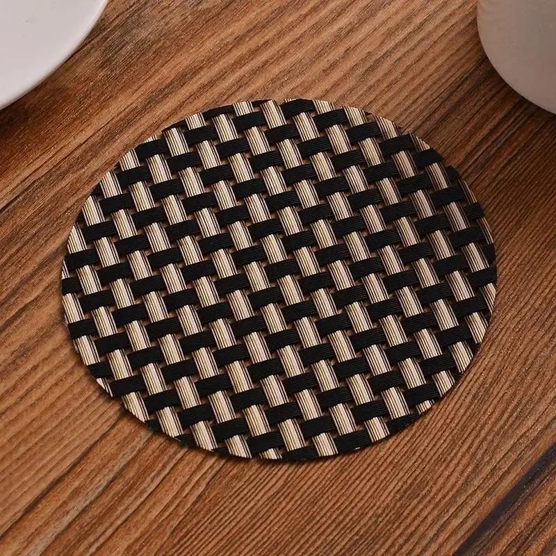 1 ks PVC tkané tácky pod pohárky, izolační podložka pod restaurační kelímek, vodní tepelná izolace, protiskluzová podložka na stůl