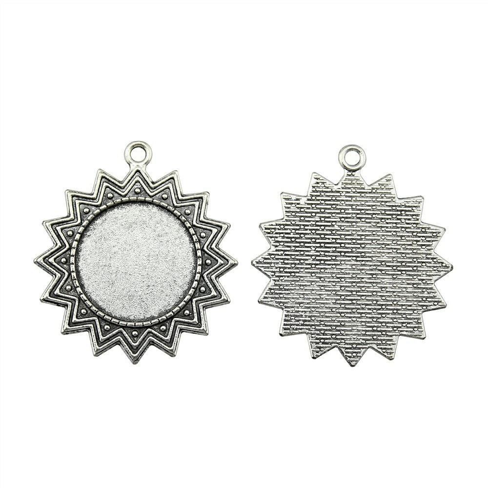 

3 шт. круглый модный стиль камея кабошон кулон базовая установка ювелирные компоненты аксессуары античное серебро цвет цинковый сплав 25 мм