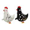 2Pcs Chicken-Shaped Aluminum Foil Balloons Black White Polka Dot Cartoon Standing Decorations Children'S Birthday Party Balloons