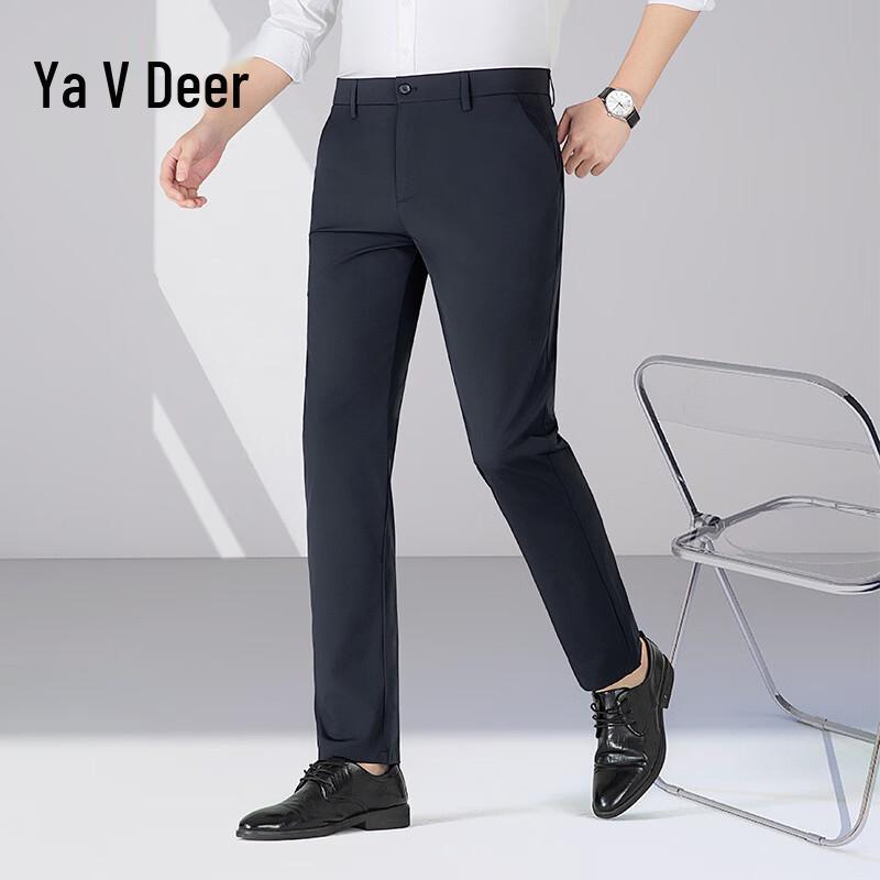 YALU Men s Ice Silk Straight-Leg Casual Pants 31
