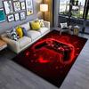Gaming Controller Design Carpet, Red and Black Modern Gamer Rug Suitable for Use As an Anti-slip for Living Room Bedroom Sofas