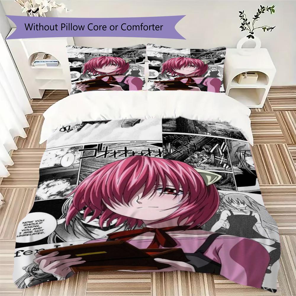 Elfen Lied Anime Pattern Bedding uilt Set uilt Cover Pillowcase Home Decoration Birthday Gift (1 * duvet cover + 2 * pillowcase without core)41