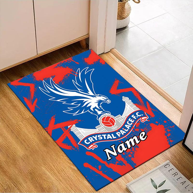 Custom Name Crystal Palace Crest Art Rug Game Carpet, Floor Mat for Bedroom Living Room Entryway Rug, Home Decor Idea Gift for Christmas Birthday