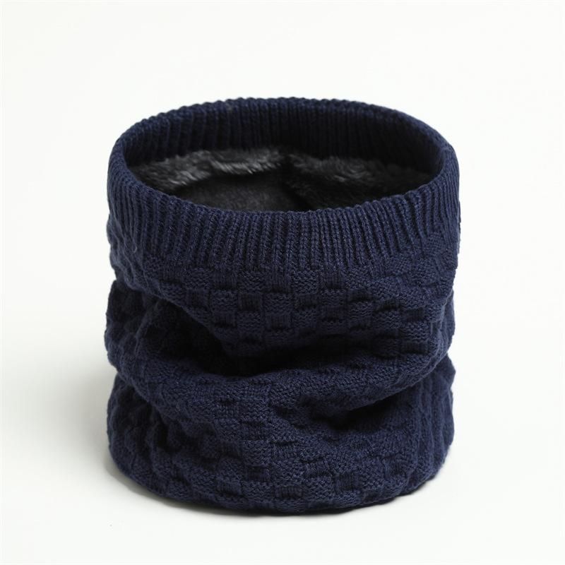 New Checkered Velvet Autumn Winter Scarf Men Women Warm Soft Neck Protection Head Cover Solid Color Knitted