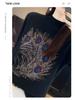 Women's Autumn Rhinestone Semi-High Neck Knitted Pullover Sweater - Loose, Slimming, Fashionable