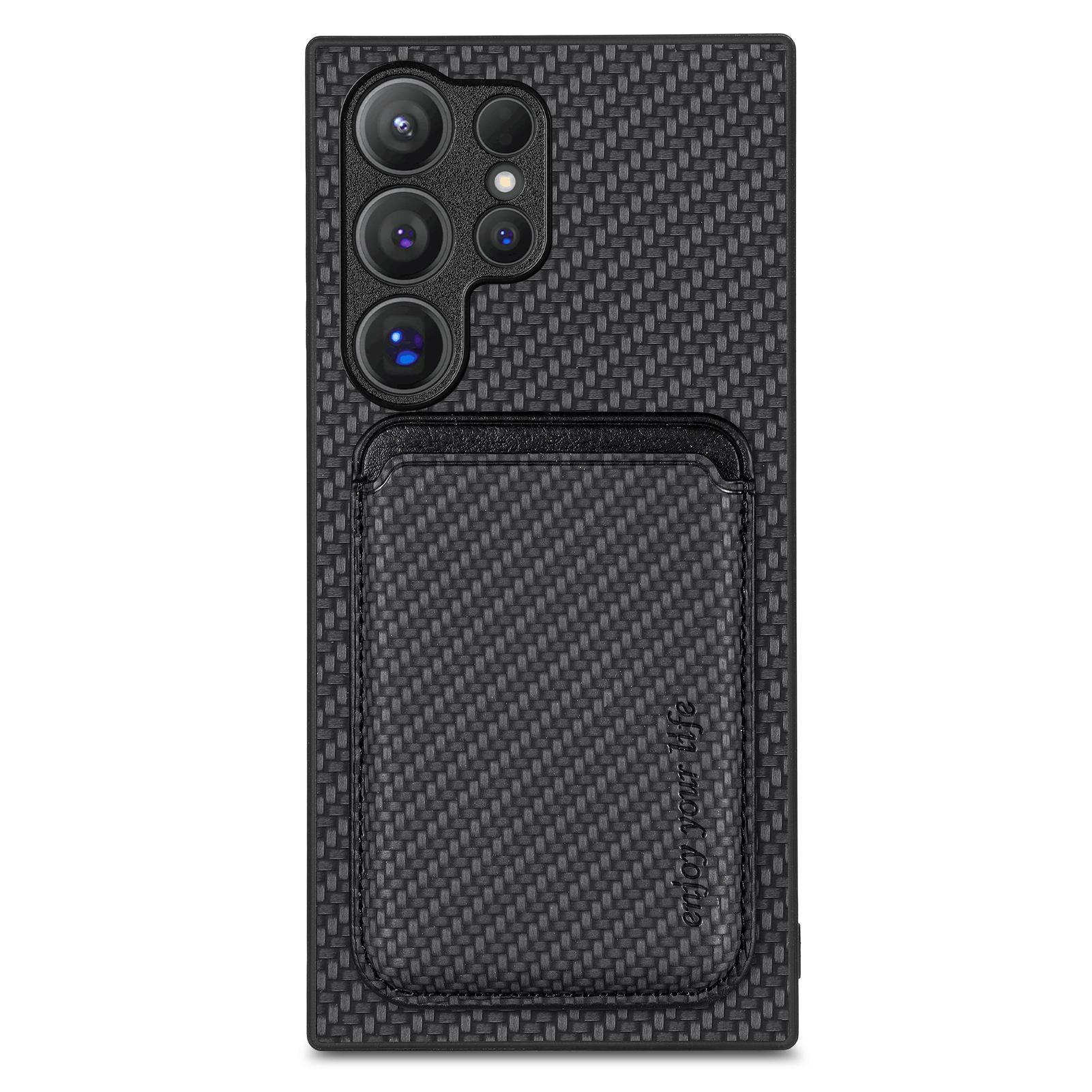 

Чохол для Samsung Galaxy S25 Ultra Магнітний Знімний Тримач для Карт Задня Кришка Телефону Black