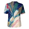 Women's Short Sleeve Shirt, Fashion Print Pattern, Cotton Linen , Button Down Casual Blouse for Summer