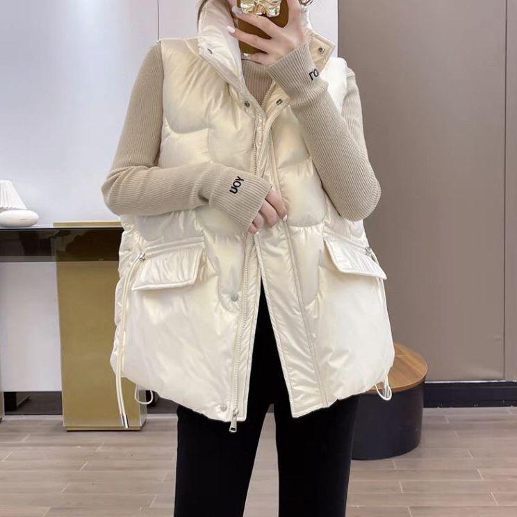 

Жилет из хлопка для женщин, осень-зима, короткий свободный повседневный жилет, женская мода, большой размер, безрукавка, топ XXL чёрный