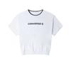 Crop Tops Women's White Crew Neck Moderate 10024771-A04