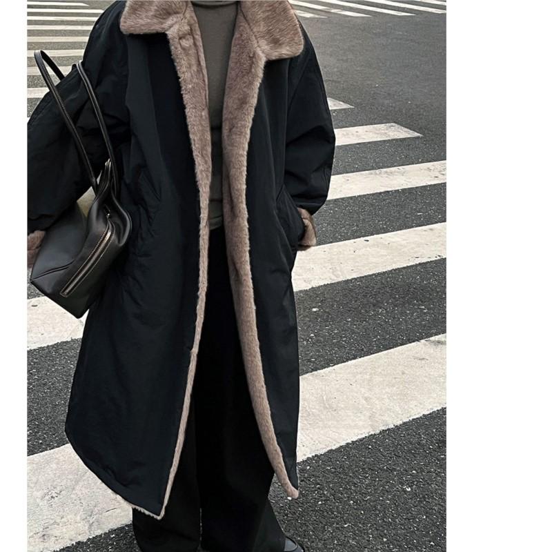 Johnature Korean White Duck Down Long Coat Contrasting Fur Collar  Women Winter Casual Warm Comfortable Jackets