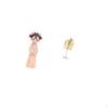 Traditional Chinese Girl Resin Statue with Metal Abstract Sculpture Miniature Figurine for Bedroom
