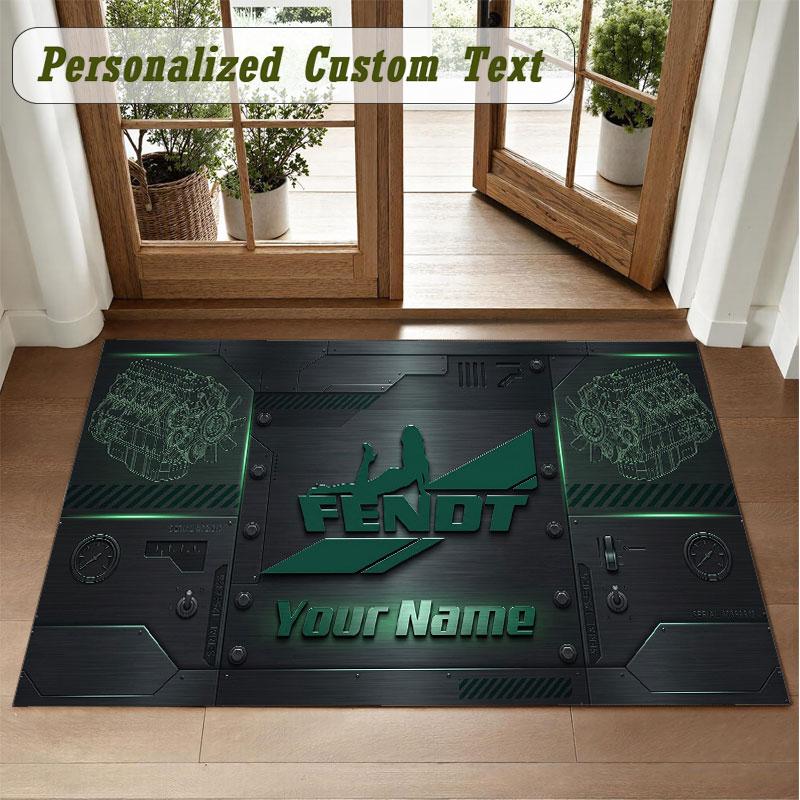Crystal Velvet Square Rug Custom NameFendt Pattern Non Slip Home Floor Decor Rug