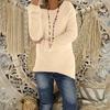 Damen Pullover Tops Rundhals Langarm Locker Stricktops Einfarbig