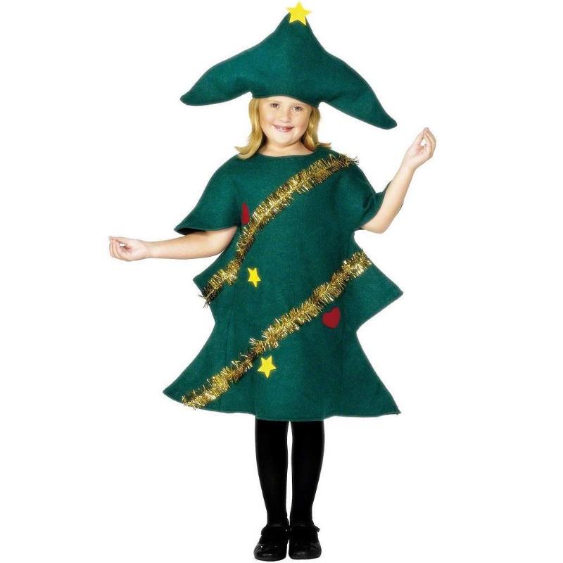 

Kids Adult Christmas Tree Costume Green Dress Hat Stage Performance Outfit Xmas Kids 130cm/51.18in