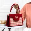 Wedding Bag 2024 New Model Red Bridal Bag Wedding High-End Houndstooth Pattern Single Shoulder Crossbody Handbag for Women